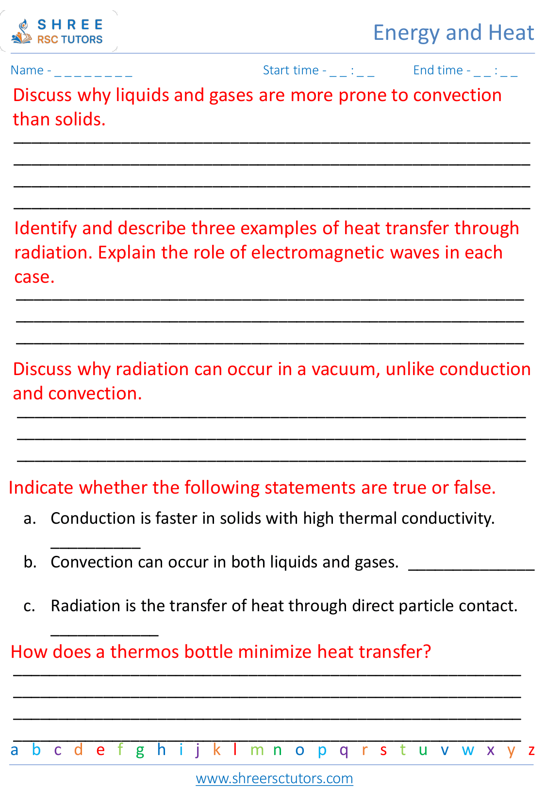 Heat transfer mechanisms conduction, convection, and radiation